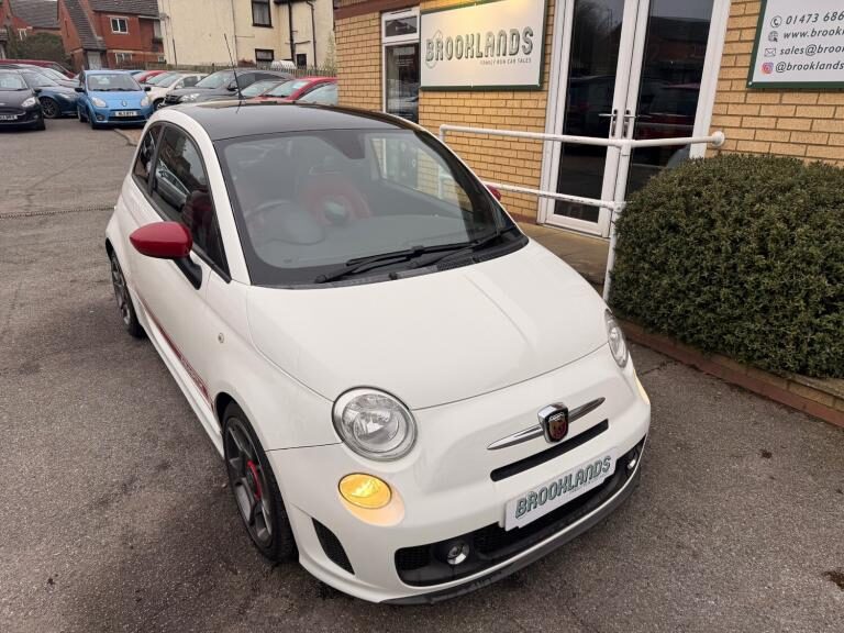 2009 Abarth 500 1.4 Turbo Pearl White Red Leather 3 Door Low Insurance Group