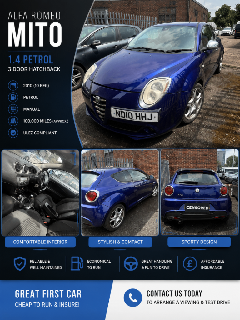 Alfa Romeo, MITO, Hatchback, 2010, Manual, 1368 (cc), 3 doors